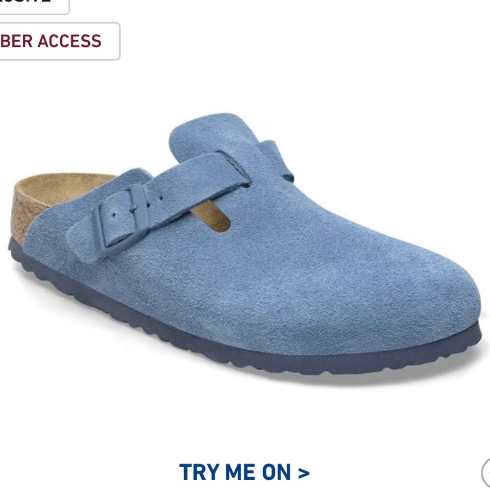 Birkenstock Light Blue Suede Clogs